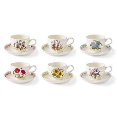 Botanic Garden Meadow Breakfast Cup & Saucer Set of 6